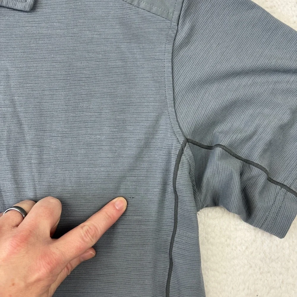 KUHL 'Virtuoso' Mens Polo Shirt Small Gray Wool Blend Performance Hiking Stretch